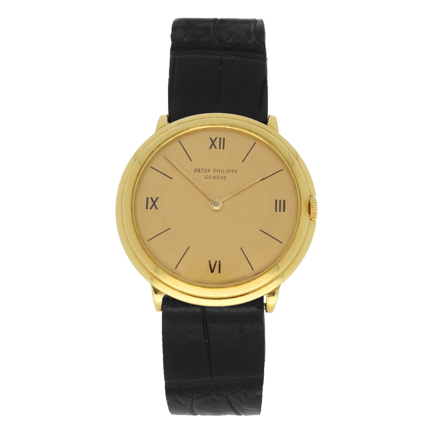 18ct yellow gold, reference 2501 'Disco Volante' wristwatch. Made 1954