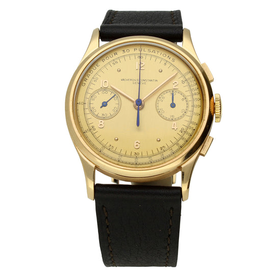 18ct rose gold Vacheron & Constantin, refrence 4072 chronograph wristwatch with 'pulsation dial'. Made 1948