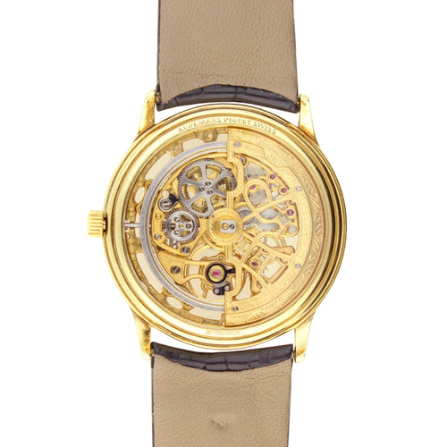 18ct yellow gold 'Squelette' wristwatch. Made 1990