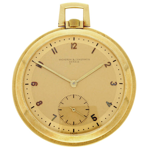 18ct yellow gold Vacheron & Constantin 'open face' pocket watch. Made 1930's