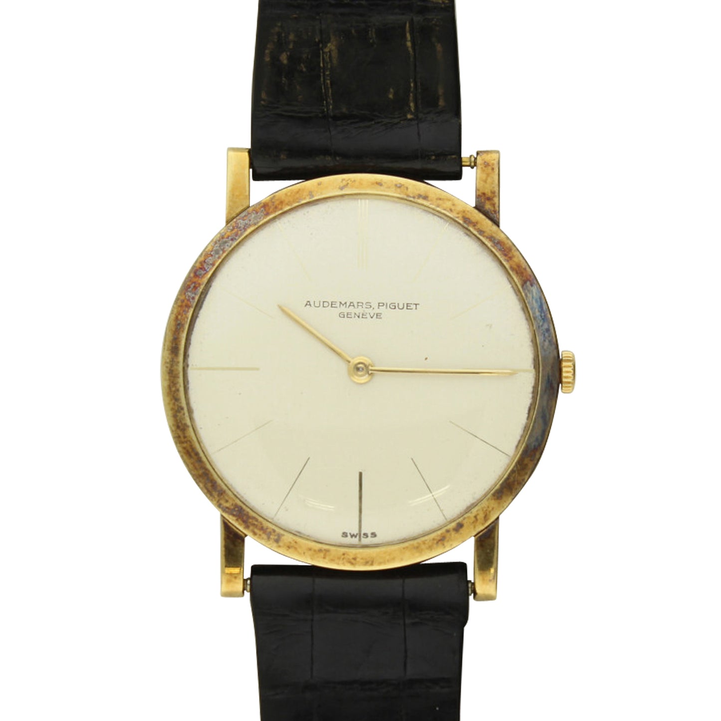 18ct yellow gold 'ultra thin' wristwatch. Made 1960's