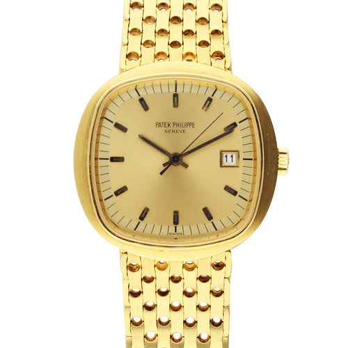 18ct yellow gold Patek Philippe, reference 3587/2 BETA 21 bracelet watch. Made 1972