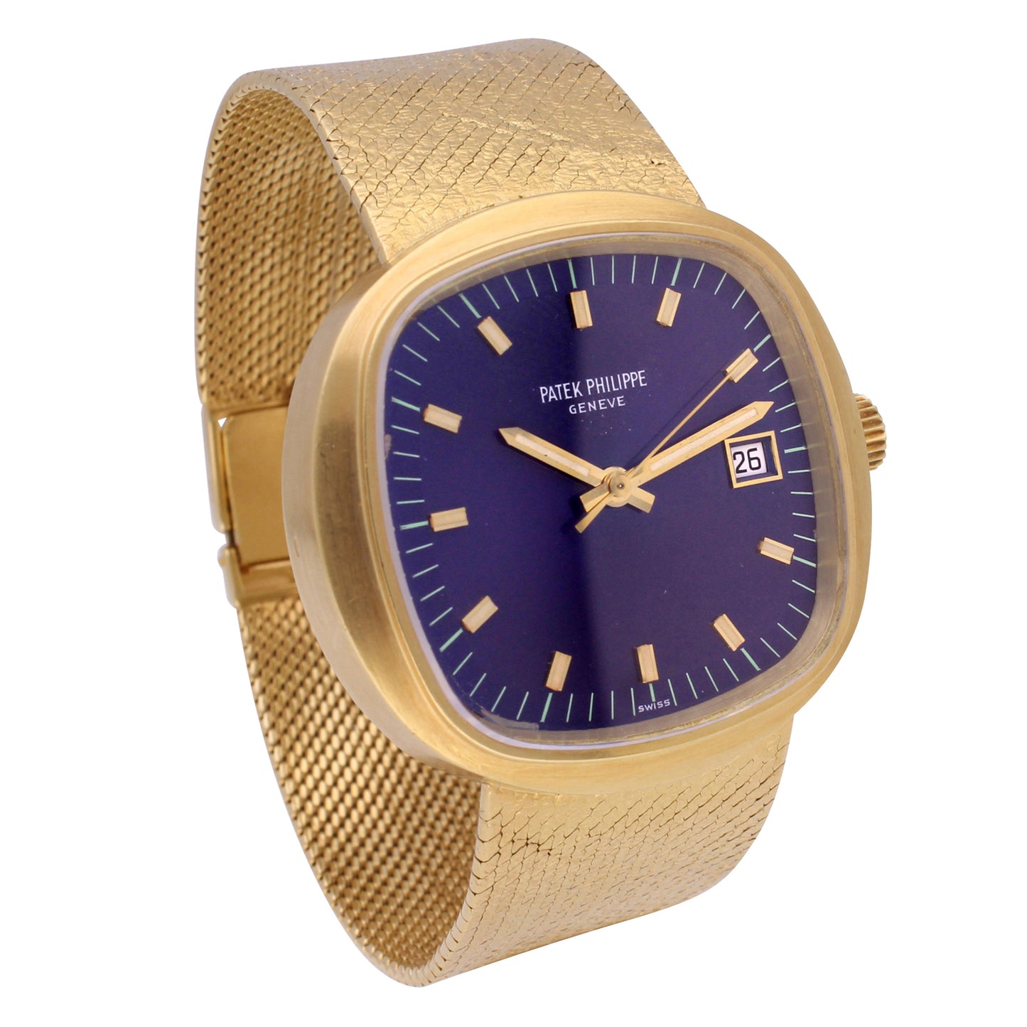 18ct yellow gold Patek Philippe, reference 3587/2 BETA 21 bracelet watch. Made 1971