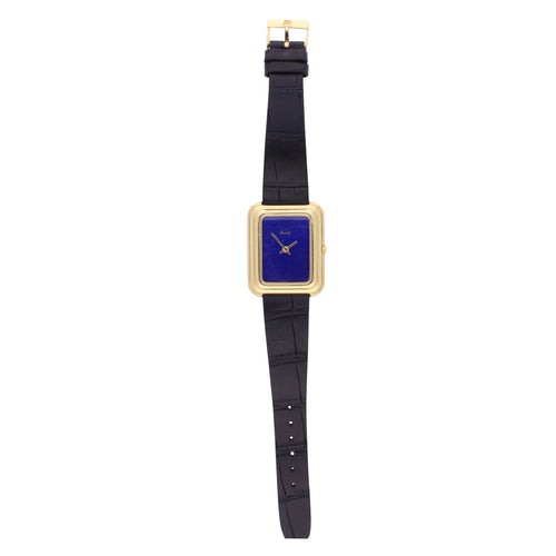 18ct yellow gold Piaget, reference 1401/1 BETA 21 wristwatch with lapis lazuli dial. Made 1970