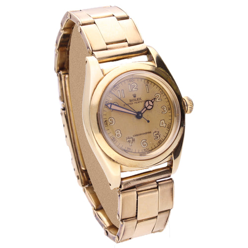 14ct yellow gold Rolex 'Bubble back' wristwatch. Made 1946