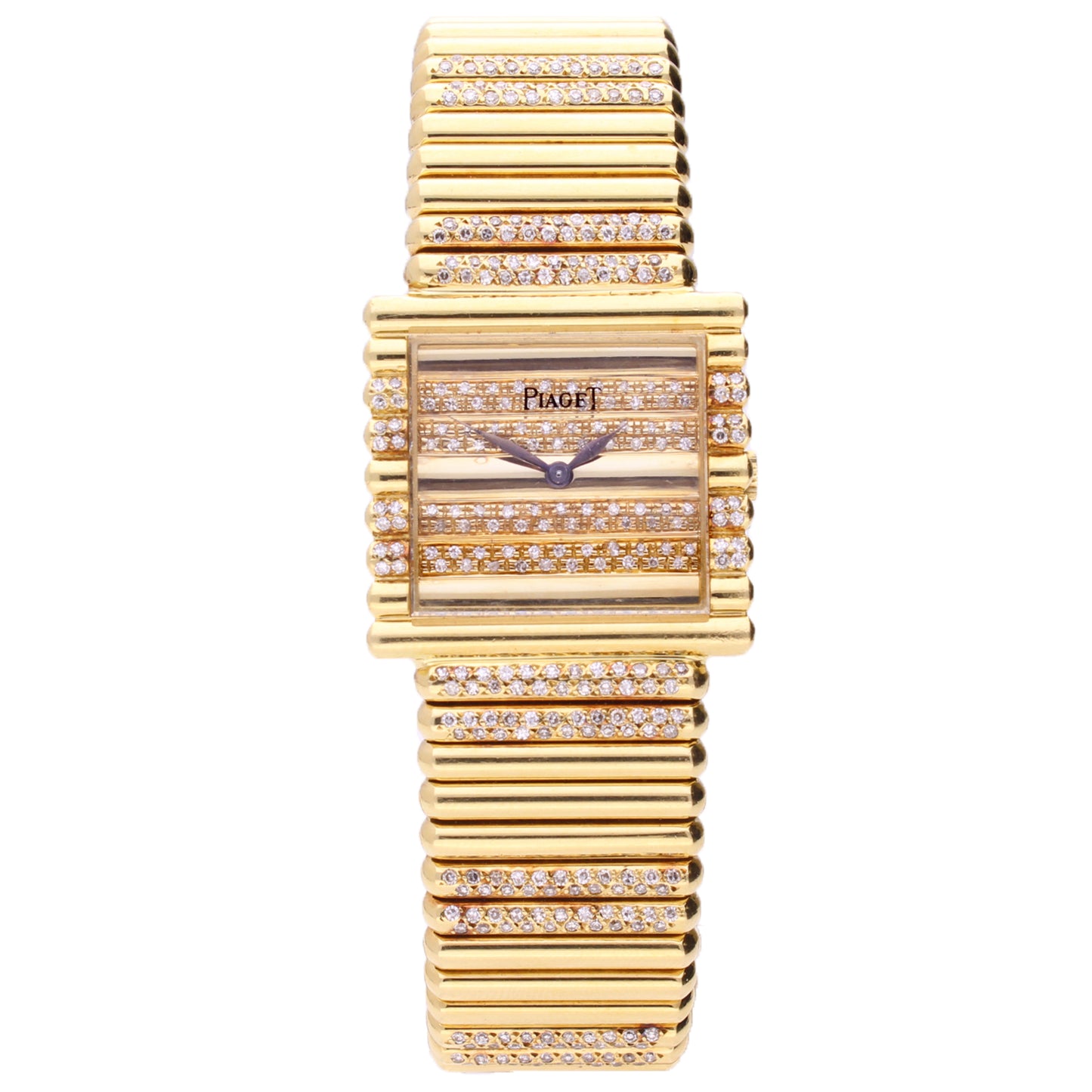 18ct yellow gold Piaget, diamond set bracelet watch. Made 1970