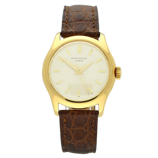 18ct yellow gold, reference 2533 Calatrava wristwatch. Made 1956