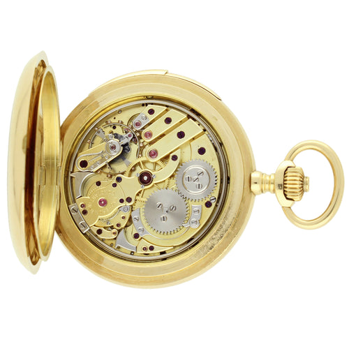 18ct yellow gold Vacheron & Constantin hunter case minute repeating, triple date calendar pocket watch with moonphases. Made 1916