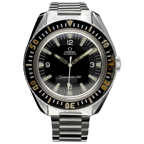 Stainless steel Seamaster 300 automatic wristwatch. Made 1966