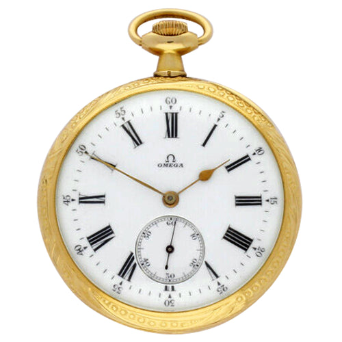 18ct yellow gold open face pocket watch. Made 1911