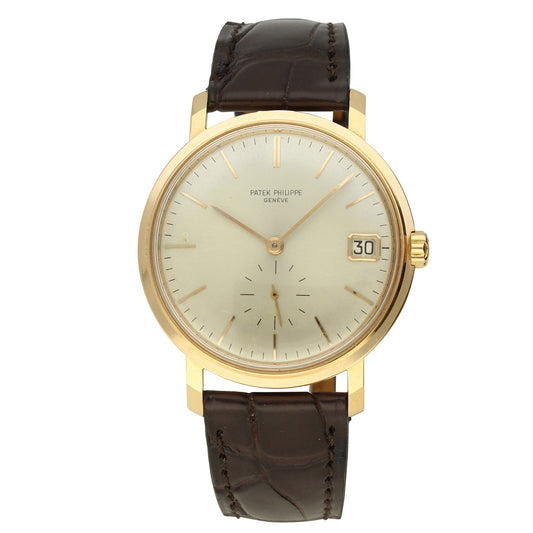 18ct rose gold Patek Philippe, reference 3445 Calatrava automatic wristwatch. Made 1962