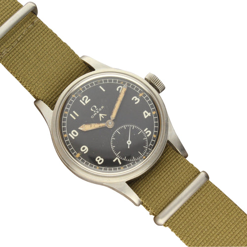 Stainless steel OMEGA British military watch, part of the 