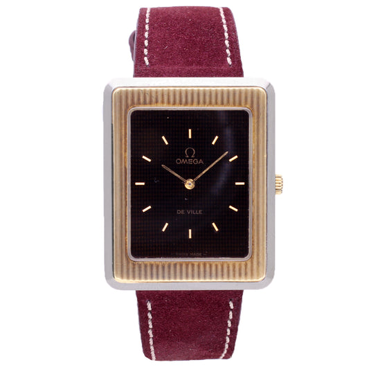Stainless steel and 18ct yellow gold OMEGA De Ville wristwatch. Made 1977
