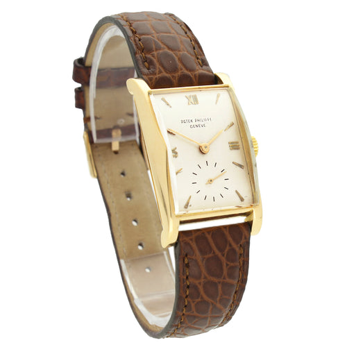 18ct rose gold Patek Philippe, reference 1588 'Tegolino' wristwatch. Made 1950