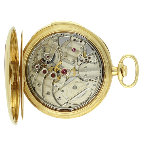 18ct yellow gold open face minute repeating pocket watch. Made 1924