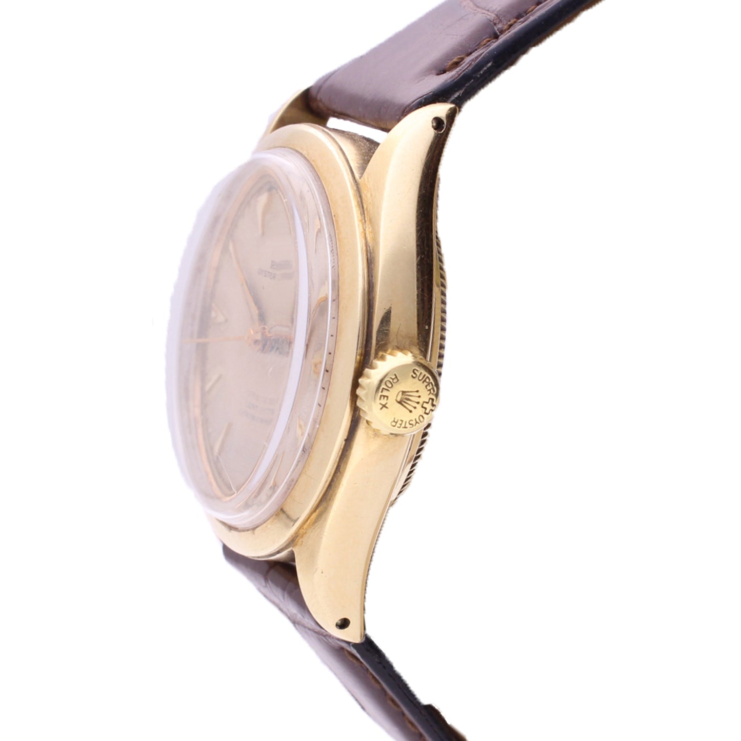 14ct yellow gold Rolex oyster perpetual 'Bubble back' wristwatch. Made 1960