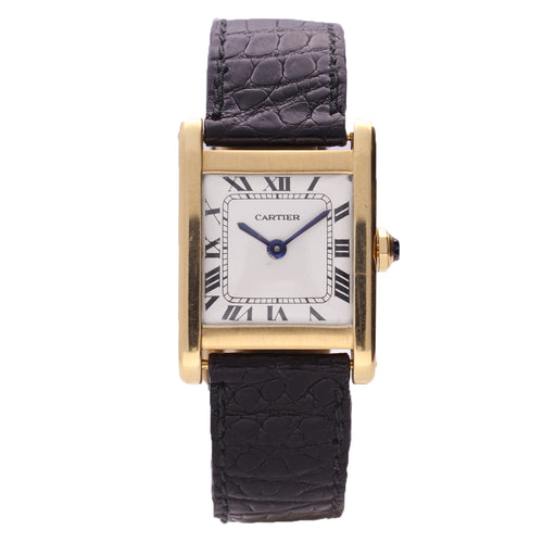 18ct yellow gold Cartier Tank 'Normale' wristwatch. Made 1950