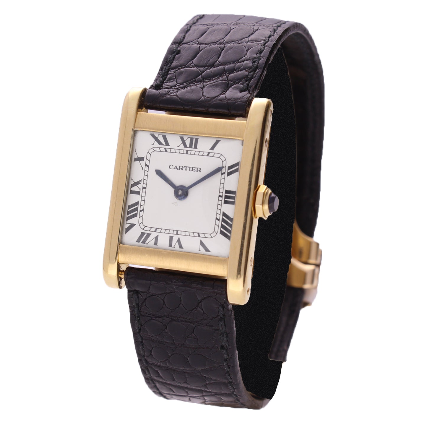 18ct yellow gold Cartier Tank 'Normale' wristwatch. Made 1950