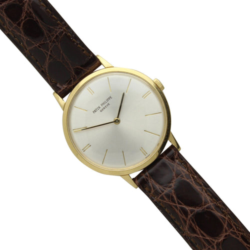 18ct yellow gold reference 3468 Calatrava wristwatch. Made 1968