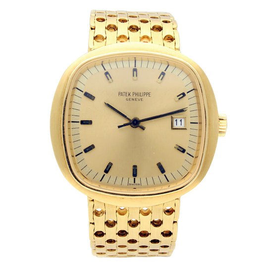 18ct yellow gold Patek Philippe, reference 3587/2 BETA 21 bracelet watch. Made 1972