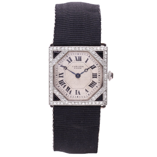 Platinum and diamond wristwatch. Made 1920
