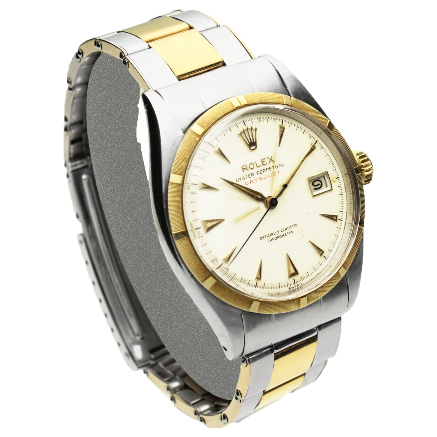Stainless steel & 18ct yellow gold Rolex Datejust Oyster Perpetual wristwatch. Made 1950