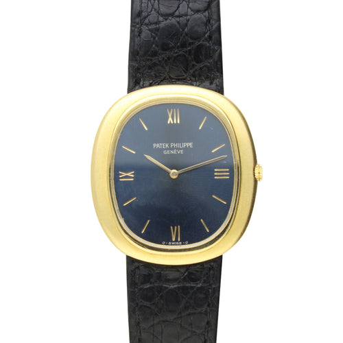 18ct yellow gold, reference 3589 'Golden Ellipse' automatic wristwatch. Made 1971