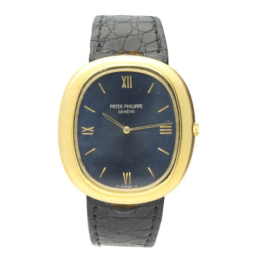 18ct yellow gold 'Golden Ellipse' reference: 3589 wristwatch. Made 1971