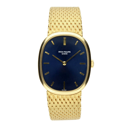 18ct yellow gold, reference 3548 'Ellipse' wristwatch. Made 1974