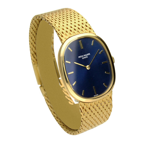 18ct yellow gold, reference 3548 'Ellipse' wristwatch. Made 1974