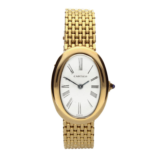 18ct yellow gold Cartier Baignoire wristwatch. Made 1960