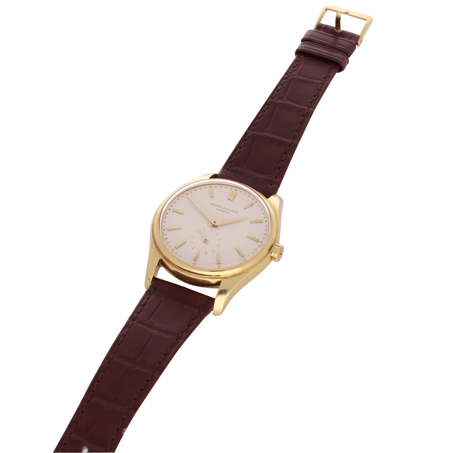 18ct yellow gold Patek Philippe reference 2526 Calatrava automatic wristwatch. Made 1957