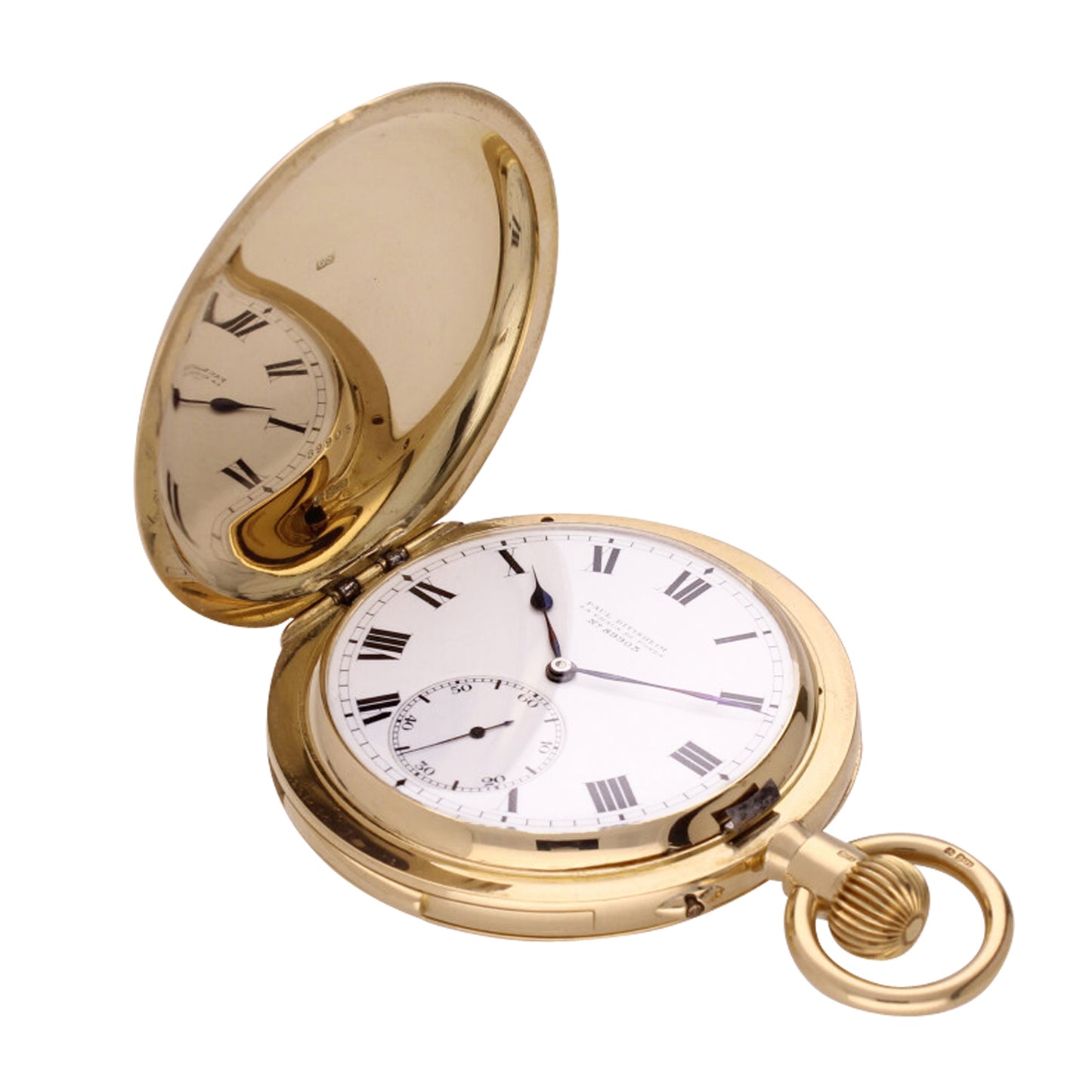 18ct yellow gold Full Hunter, minute repeating pocket watch by Paul Ditisheim. Made 1920