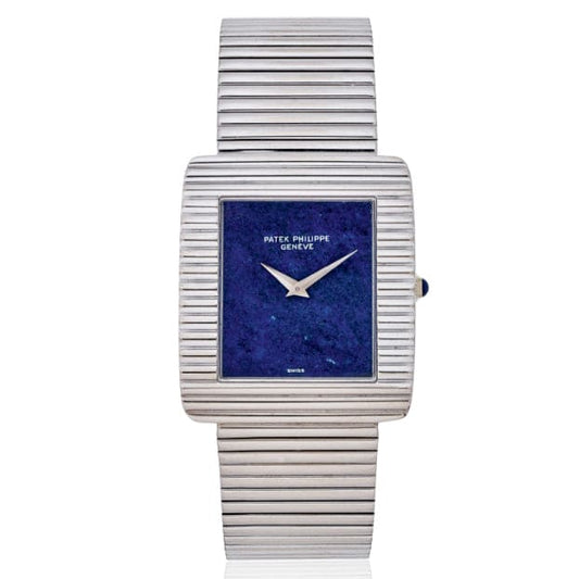 18ct white gold Patek Philippe, reference 3733/1 "Gondolo" wristwatch. Made 1976