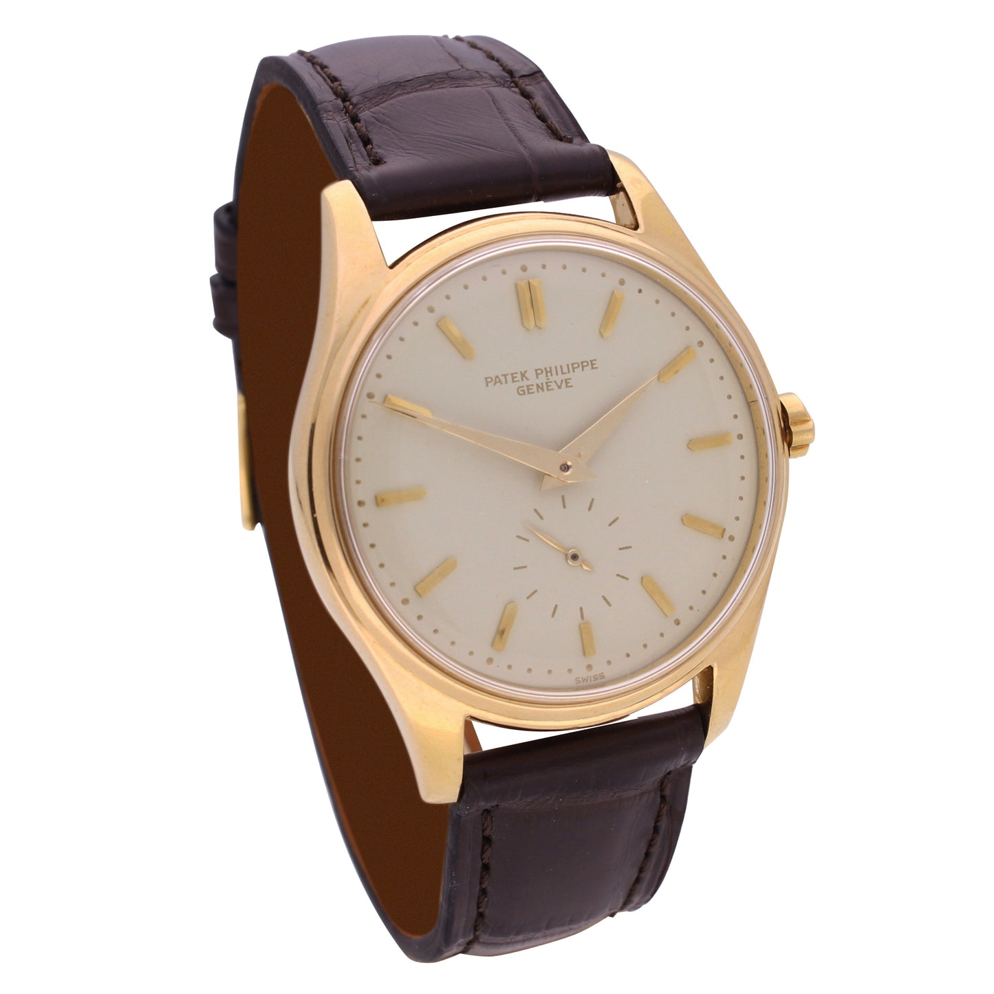 18ct yellow gold, reference 2526 Calatrava automatic wristwatch. Made 1953