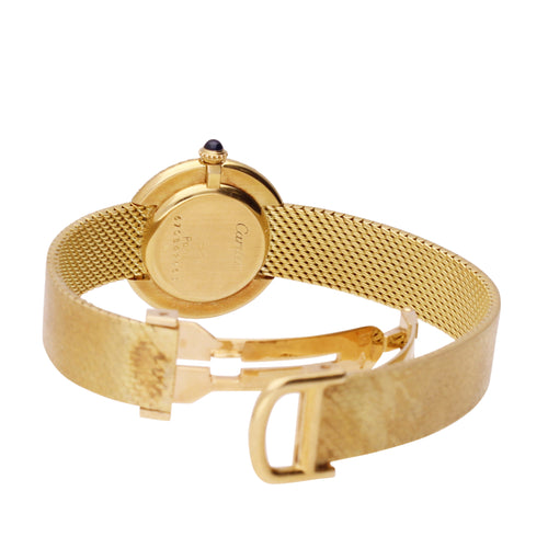 18ct yellow gold with diamond set bezel Vendôme wristwatch. Made 1980's