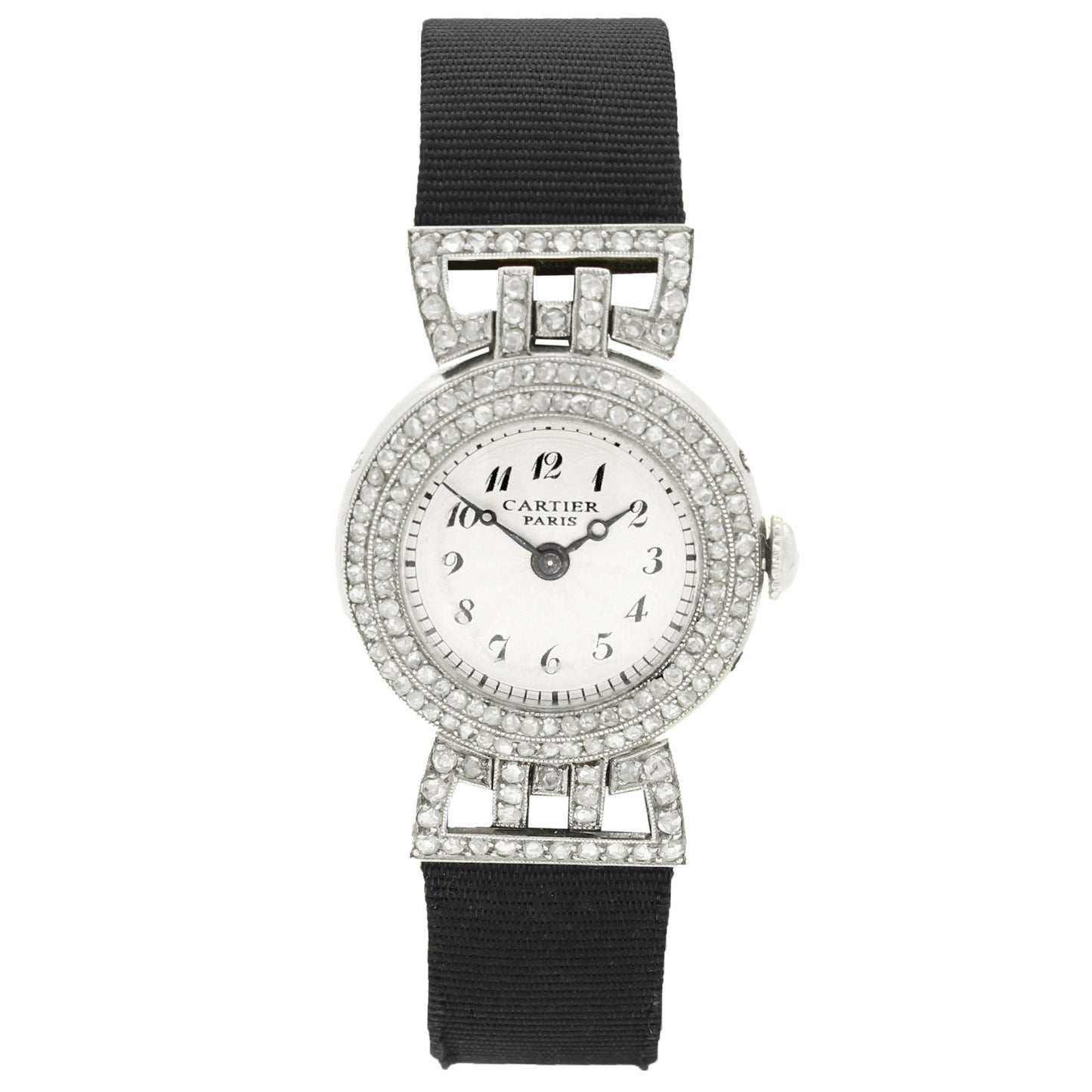 Platinum and diamond set wristwatch. Made 1920