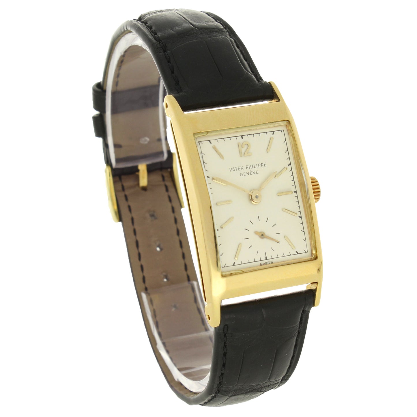 18ct yellow gold Patek Philippe, reference 2461 'Tegola' wristwatch. Made 1950