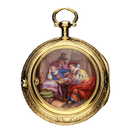 18ct gold and enamel pocket watch. Made 1790