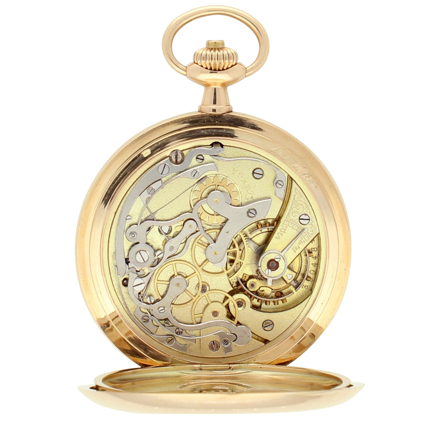 14ct yellow gold OMEGA single button chronograph pocket watch. Made 1912