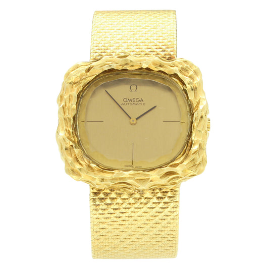 18ct yellow gold 'Teak' bracelet watch by Andrew Grima. Made 1966