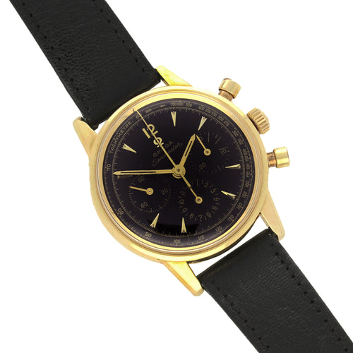 14ct yellow gold OMEGA Seamaster chronograph wristwatch. Made 1957