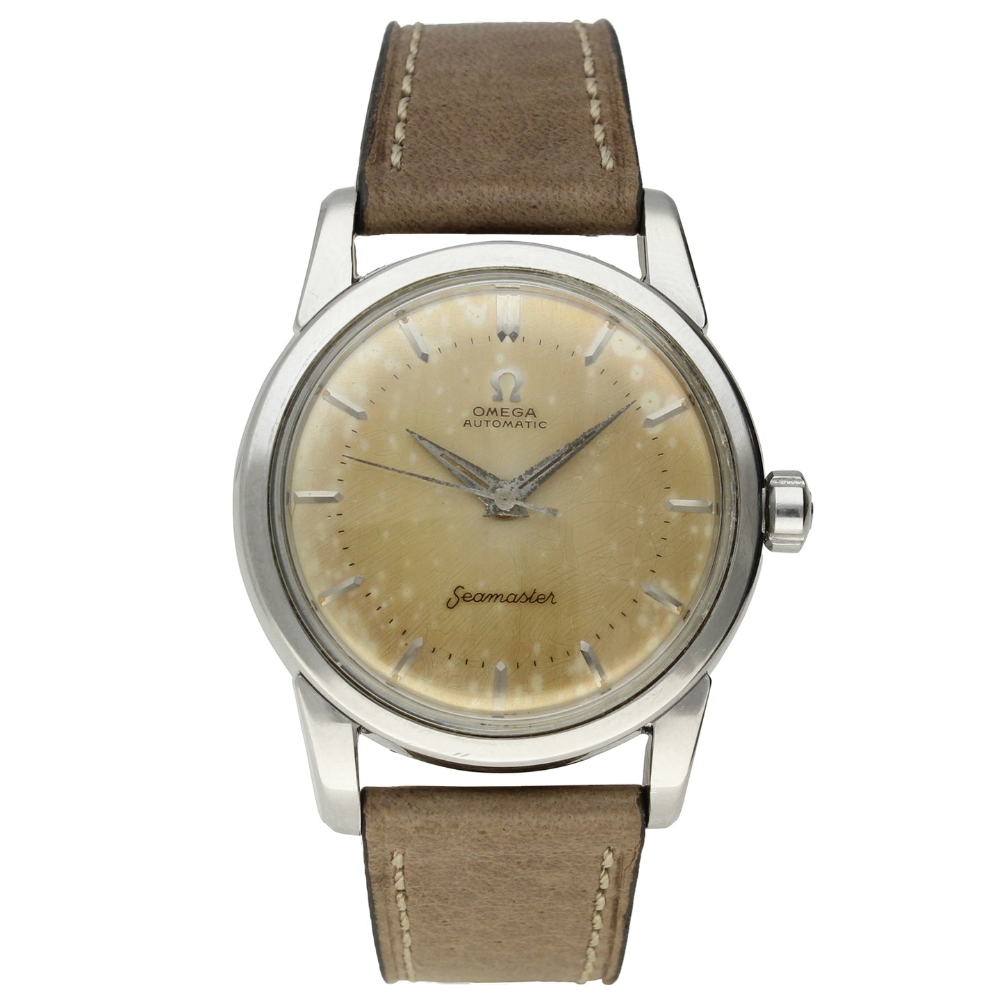 Stainless Steel Seamaster automatic wristwatch. Made 1956