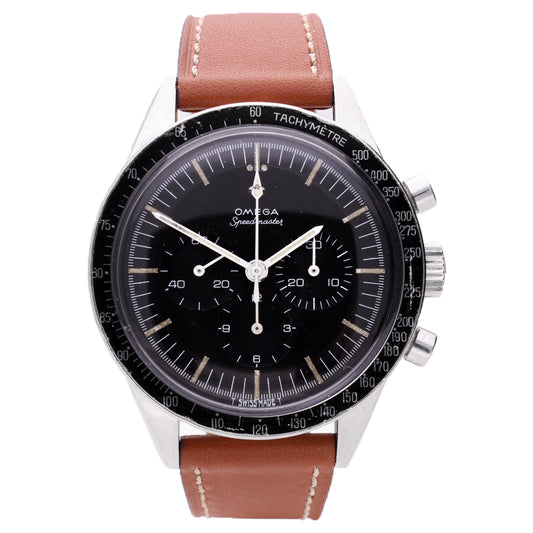 Stainless Steel OMEGA 'Ed White' Speedmaster chronograph wristwatch. Made 1965