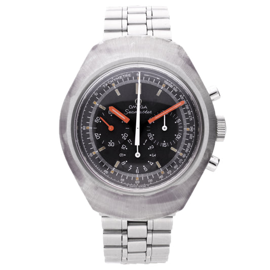 Stainless steel OMEGA Seamaster 'Flat jedi' chronograph wristwatch. Made 1971