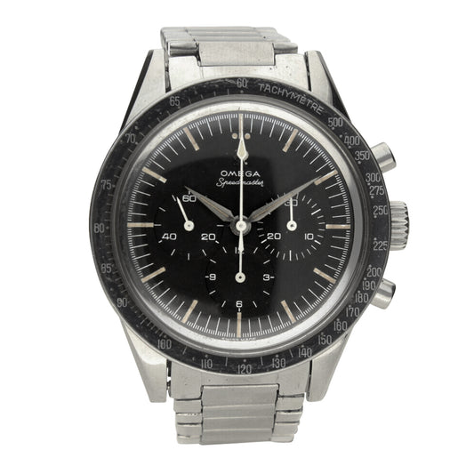 Stainless steel OMEGA Speedmaster reference 105.002-62 wristwatch. Made 1963