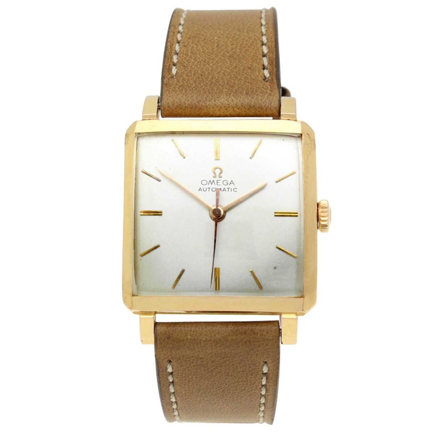 18ct yellow gold OMEGA Carré automatic wristwatch. Made 1958
