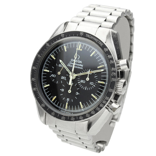 Stainless steel Speedmaster professional chronograph wristwatch. Made 1977
