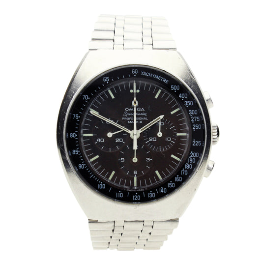 Stainless steel Speedmaster Mark II chronograph bracelet watch. Made 1970