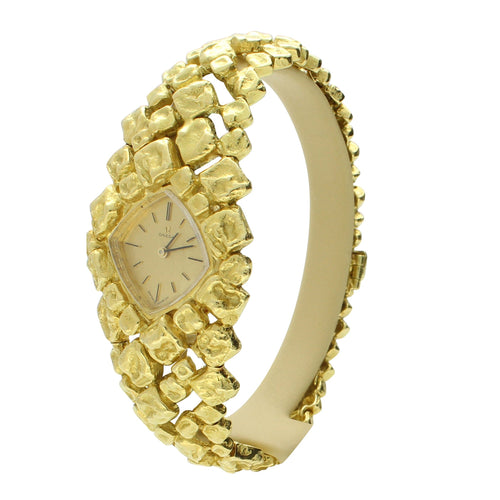 18ct yellow gold 'Rocaille d'Or' bracelet watch by Gilbert Albert. Made 1963